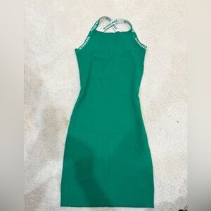 Alexander Wang Elegant Green Cross Stap Dress Size Small